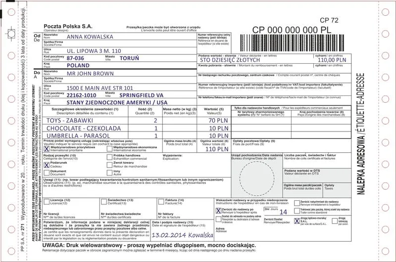 Przygotowanie paczki do wysyłki